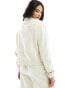 Mango cropped bomber co-ord jacket in off white