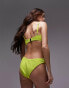 Topshop mix and match crinkle high leg bikini bottoms in lime Зеленый, 38 - фото #4