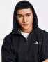 Nike Club zip through hoodie in black