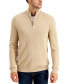 ფოტო #1 პროდუქტის Men's Quarter-Zip Textured Cotton Sweater, Created for Macy's