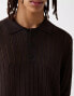 Фото #3 товара Bershka Collection knitted polo in brown