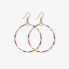 INK + ALLOY Rainbow Thin Color Block Luxe Bead Dangle Hoop Earring 2.5"