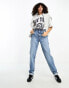 ASOS DESIGN Tall high rise relaxed mom jeans in mid blue