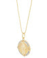 Фото #3 товара Macy's diamond Mary Pendant Necklace (1/10 ct. t.w.) in 14k Gold-Plated Sterling Silver, 16" + 4" extender