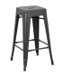 Backless Industrial Metal Bar Stool, Set of 2