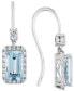 ფოტო #1 პროდუქტის Aquamarine (1-5/8 ct. t.w.) & Diamond (1/3 ct. t.w.) Drop Earrings in 14k White Gold