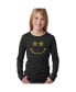 ფოტო #1 პროდუქტის Big Girl's Word Art Long Sleeve T-Shirt - Rockstar Smiley