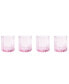 Фото #1 товара Scalloped Rim Fluted Short Tumbler Glass, Set of 4, 8 oz, Blush