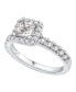 ფოტო #4 პროდუქტის GIA Certified Diamond Princess Halo Bridal Set (1 1/2 ct. t.w.) in 14K White Gold