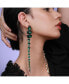 ფოტო #2 პროდუქტის Women's Green Stone Drop Earrings