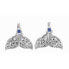 ფოტო #1 პროდუქტის DIVE SILVER Celtic Whale Tail Earrings With Stone