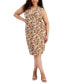 Фото #1 товара Plus Size Printed Faux-Wrap Sheath Dress