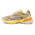 Puma Velophasis Multi Lace Up Mens Brown, Yellow Sneakers Casual Shoes 39344902