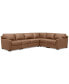 Фото #2 товара Radley 136" 5-Pc. Leather Square Corner L Shape Modular Sectional