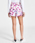 Фото #2 товара Women's Floral-Print Pleated Shorts, Created for Macy's