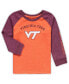 Фото #1 товара Toddler Boys and Girls Heathered Orange Virginia Tech Hokies Long Sleeve Raglan T-Shirt