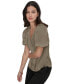 Фото #3 товара Women's V-Neck Balloon-Sleeve Blouse