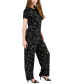 Фото #3 товара Petite Floral-Print Pull-On Wide-Leg Pants