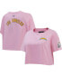 ფოტო #1 პროდუქტის Women's Pink Los Angeles Chargers Cropped Boxy T-shirt