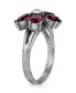 ფოტო #2 პროდუქტის Pewter and Clear Crystal Floral Ring
