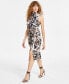 Фото #3 товара Women's Mock-Neck Tie-Front Midi Dress, Created for Macy's