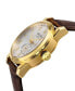 ფოტო #2 პროდუქტის Men's Madison Swiss Automatic Brown Genuine Leather Strap Watch 39mm