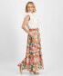Фото #2 товара Petite Textured Floral-Print Maxi Skirt, Created for Macy's