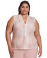 ფოტო #1 პროდუქტის Plus Size Printed Sleeveless V-Neck Camisole Top