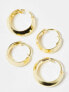 Фото #3 товара Kingsley Ryan Gold Plated 2 pack of hoop earrings in gold