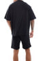 Фото #5 товара ASOS DESIGN pyjama set with oversized t-shirt and shorts in jersey in black