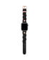 Women's Ted Wavy Design Black Leather Strap