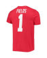 Фото #4 товара Men's Justin Fields Scarlet Ohio State Buckeyes Alumni Name and Number Team T-shirt