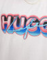 Фото #2 товара HUGO BLUE oversized logo t-shirt in white