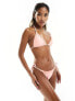 River Island tie side bikini brief in coral Оранжевый, 40 - фото #1