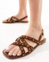 schuh Thelma slingback studded sandals in tan leather