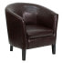 Фото #3 товара Brown Leather Barrel Shaped Guest Chair