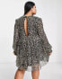 Lovedrobe Luxe Plus sequin smock mini in black