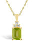 Фото #1 товара Macy's peridot (1-3/4 Ct. T.W.) and Diamond (1/10 Ct. T.W.) Pendant Necklace in 14K Yellow Gold