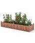 Wooden Raised Garden Bed Outdoor Rectangular Planter Box with Drainage Holes