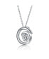 Sterling Silver White Gold Plated with 1ct Lab Created Moissanite Open Eternity Circle Swirl Pendant Necklace