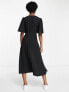 Фото #2 товара ASOS DESIGN angel sleeve midi dress in black