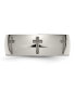 Titanium Polished Cross Laser Design Wedding Band Ring