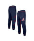 Men's Navy Atlanta Braves Team Split Jogger Pants