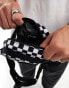 Vans go getter checkerboard shoulder bag in black and white