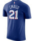 Футболка мужская Nike с именем и номером игрока Joel Embiid Philadelphia 76Ers Player Name & Number Performance Синий, Small - фото #4