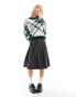 Mango tartan check jumper in green