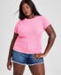 Trendy Plus Size Crewneck Ribbed Tee