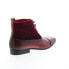 Carrucci Button-up Denim Zip Boots Mens Burgundy Leather Casual Dress Boots 10
