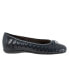 Фото #1 товара Trotters Gillian T2122-400 Womens Blue Wide Leather Ballet Flats Shoes