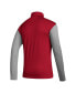 ფოტო #2 პროდუქტის Men's Scarlet, Heathered Gray Nebraska Huskers Team AEROREADY Half-Zip Top